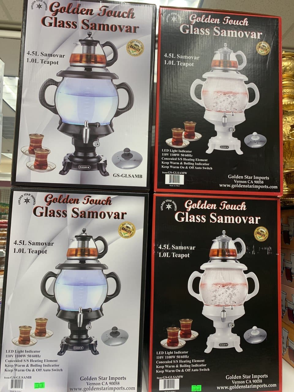 Glass Samovar Set (4.5L + 1L Teapot)